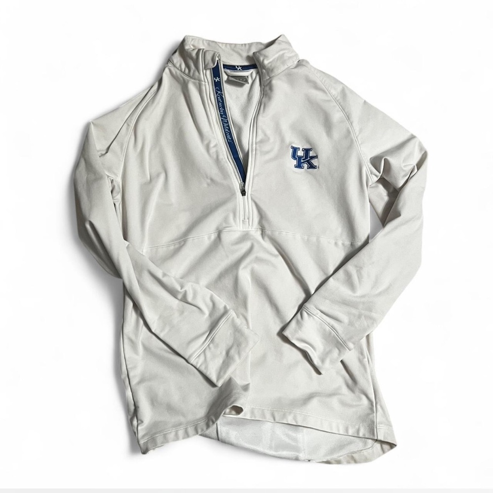 Women's White Quarter-Zip Sweatshirt University of Kentucky